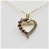Image 4 : Sterling Silver Yellow Gold Tone Natural Amethyst Heart Pendant