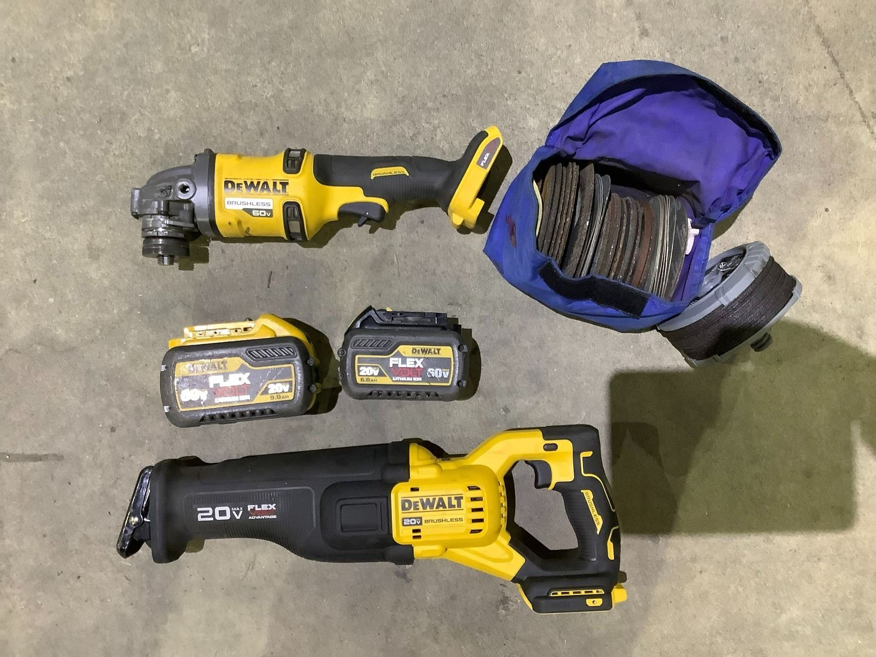 DEWALT 20V SAWZALL WITH FLEX VOLT 20V BATTERY, DEWALT BRUSHLESS 60V ...
