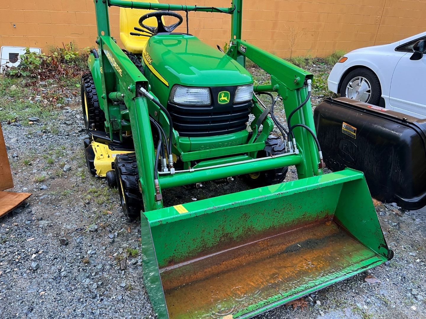 JOHN DEERE X595 4X4 TRACTOR WITH MOWER AND FRONT END LOADER ATTACHMENTS ...