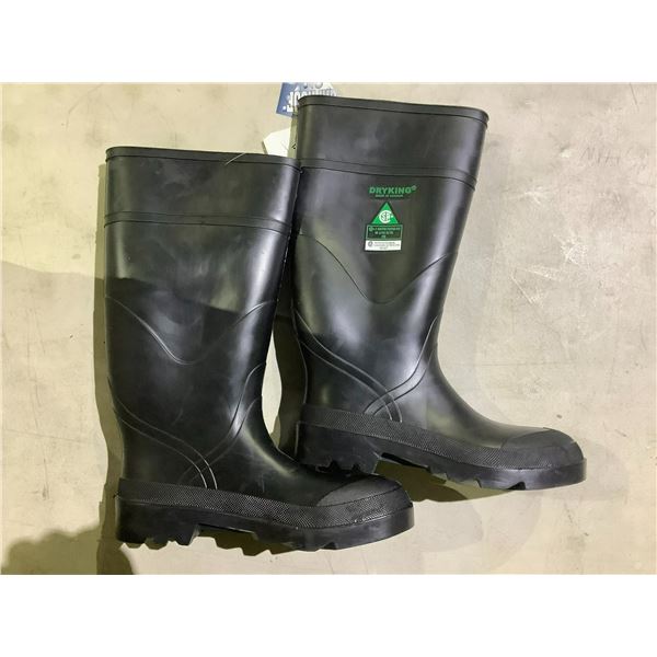 NEW DRY KING MADE IN CANADA STEEL TOE GUMBOOTS SIZE 10