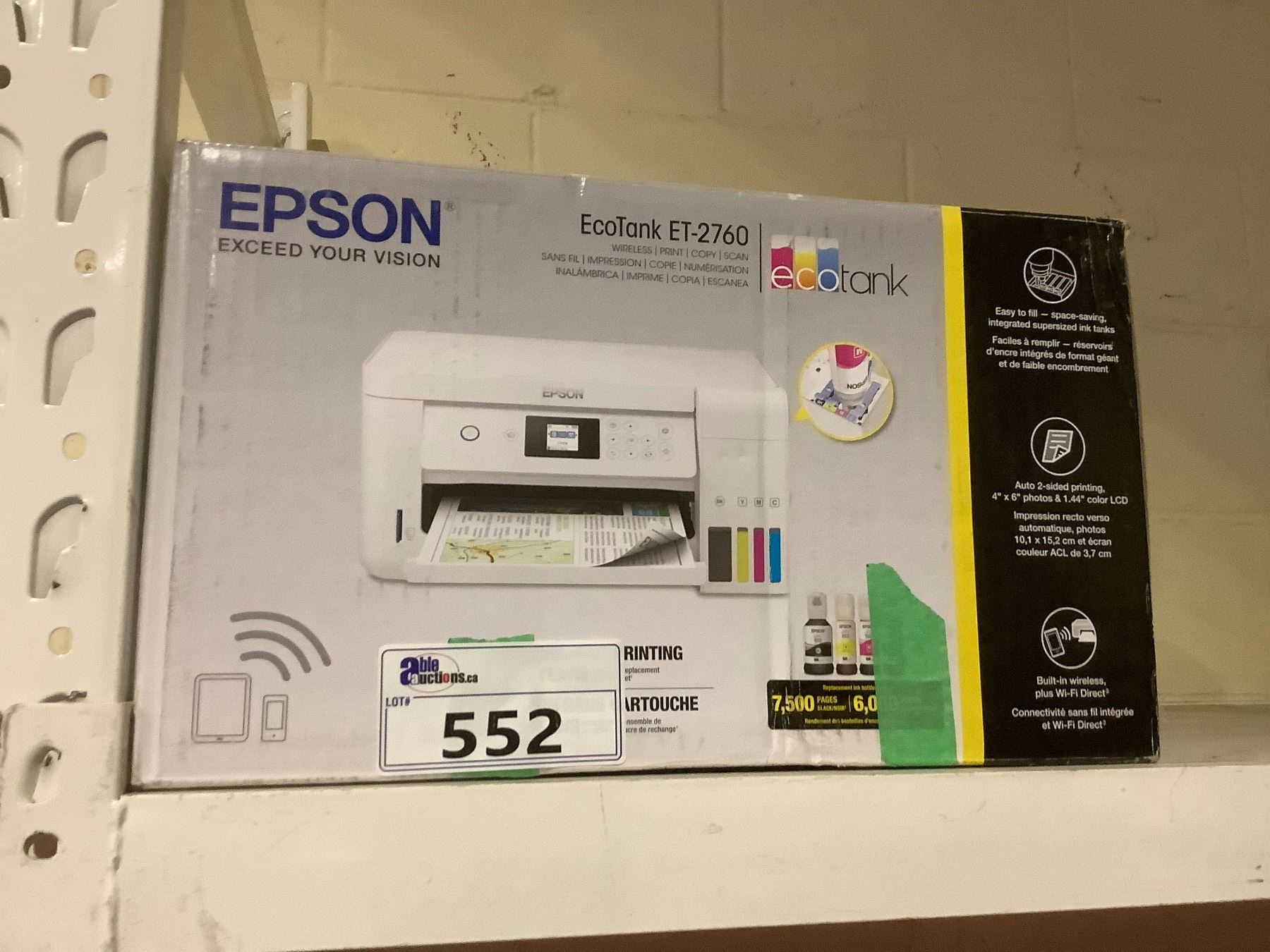 EPSON ECOTANK ET2760 PRINTER Able Auctions