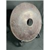 Image 2 : LARGE MOTTLED DARK STONE BLESSING DISC ON STAND