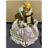 Image 2 : 4 ASSORTED COLLECTIBLE FIGURES INCLUDING; LIMOGES CLOCK, PLATE & CHAIR & HARP PLAYER