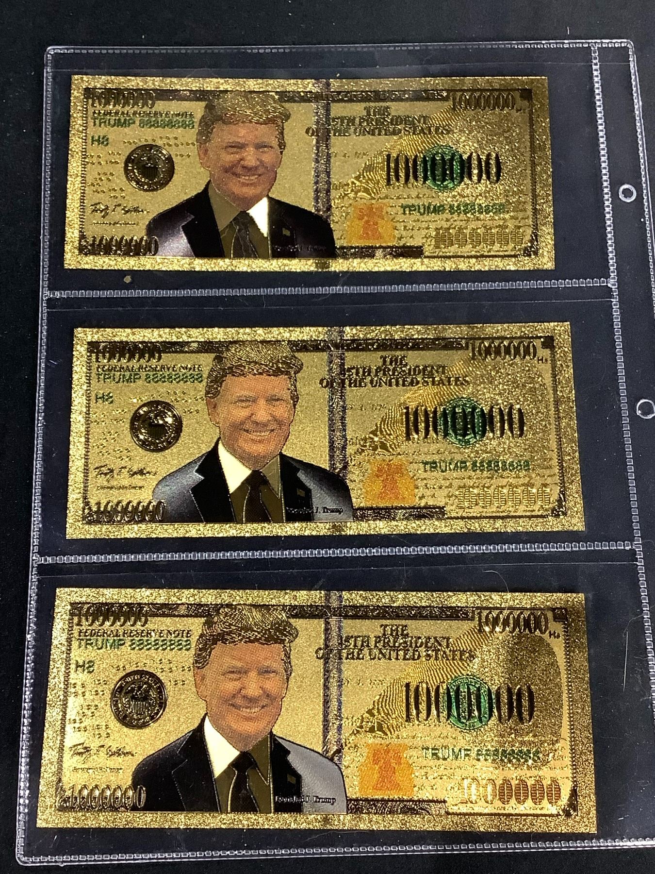 Trump Notes Picture 3 24K GOLD PLATED DONALD TRUMP NOTES