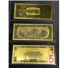 Image 2 : 3 ASSORTED 24K GOLD PLATED NOTES