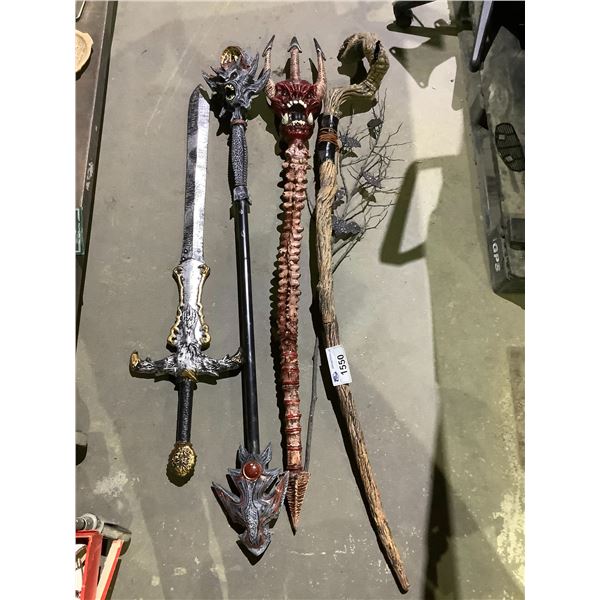 4 FANTASY WEAPONS & TREE BRANCH