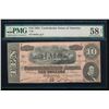 Image 1 : 1864 $10 T-68 Confederate PMG 58EPQ