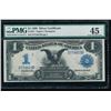 1899 $1 Rare Black Eagle Silver Certificate PMG 45