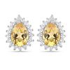 Plated 18KT White Gold 1.12ctw Citrine and Topaz Earrings
