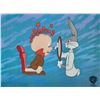 Rare Collectible Bugs Bunny Elmer Fudd Barber Of Seville Sericel Animation Art Cel