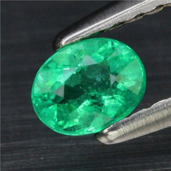 0.25ct 4.3x3.5mm Oval Natural Green Emerald, Zambia