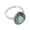 Image 3 : Unheated Pear Emerald 9x6mm Sapphire Diamond Cut 925 14k White Gold Plated Sterling Silver Ring 8