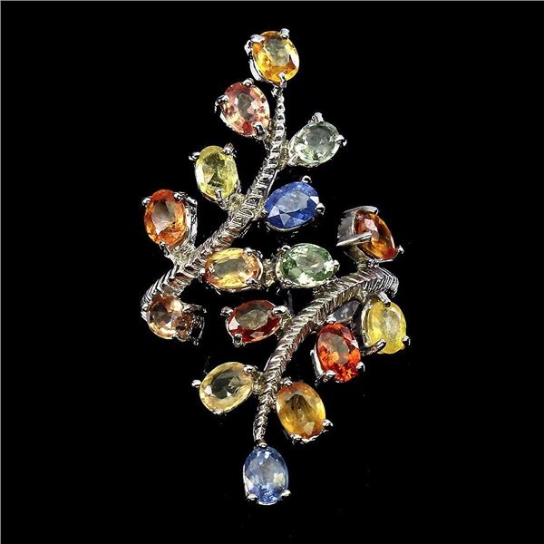 Heated Oval Sapphire 4x3mm 14K White Gold Plated 925 Sterling Silver Ring Size 7