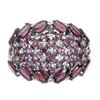 Image 1 : Unheated Oval Rhodolite Garnet 5x3mm 14k White Gold Plated 925 Sterling Silver Ring 8