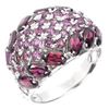 Image 2 : Unheated Oval Rhodolite Garnet 5x3mm 14k White Gold Plated 925 Sterling Silver Ring 8