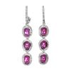 Image 1 : Heated Oval Ruby 7x5mm Gems 14K White Gold Plated 925 Sterling Silver Earrings