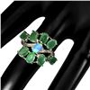 Image 3 : Unheated Oval Emerald Fire Opal 14K White Gold Plate 925 Sterling Silver Ring 7