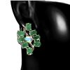 Image 2 : Unheated Oval Emerald Fire Opal 14k White Gold Plate 925 Sterling Silver Earring