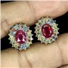Image 2 : Magnificent Heated Oval Ruby 8x6mm Sapphire Diamond Cut 14 k White Gold Plated 925 Sterling Silver E
