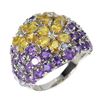 Image 2 : Heated Pear Sapphire 4x3mm Amethyst Tanzanite 925 Sterling Silver Ring Size 8