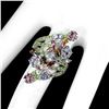 Image 3 : Unheated Marquise Tourmaline Rhodolite Garnet Gems 14k White Gold Plated 925 Sterling Silver Ring 7.