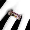 Image 3 : Unheated Oval Tourmaline 5x3mm Rhodolite Garnet 14k White Gold Plated 925 Sterling Silver Ring 8.5