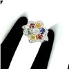 Image 3 : Heated Oval Sapphire Multi Color 4x3mm Cz 14k White Gold Plated 925 Sterling Silver Ring 7.5