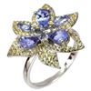 Image 2 : Unheated Pear Tanzanite 6x4mm Sapphire Diamond Cut 14k White Gold Plated 925 Sterling Silver Ring 8