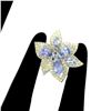Image 3 : Unheated Pear Tanzanite 6x4mm Sapphire Diamond Cut 14k White Gold Plated 925 Sterling Silver Ring 8