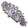 Image 1 : Unreal Unheated Oval Tanzanite 5x3mm Rhodolite Garnet 14k White Gold Plated 925 Sterling Silver Bang
