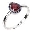 Image 3 : Heated Pear Red Ruby 7x5mm Sapphire Diamond Cut 14k White Gold Plated 925 Sterling Silver Ring Size