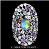 Image 1 : Unheated Oval Fire Opal 9x7mm Aquamarine Gems 14 k White Gold Plated 925 Sterling Silver Big Ring 8.