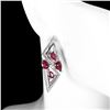 Image 2 : Heated Pear Red Ruby 6x4mm Cz 14k White Gold Plated 925 Sterling Silver Earrings