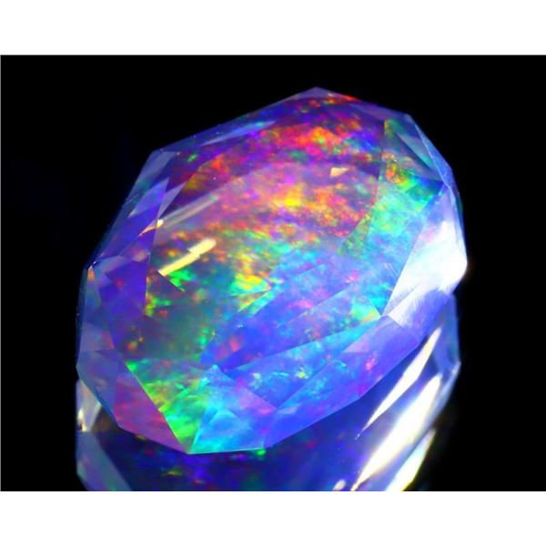 Very, very Rare  Mexican Contra Luz Opal - precision cut, 5.87 ct.