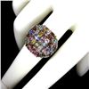 Image 3 : Unheated Marquise Tanzanite Emerald Tourmaline 14 k White Gold over 925 Sterling Silver Ring Size 8