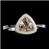 Image 1 : Unheated Trilliant Morganite 7mm 14k White Gold Plated 925 Sterling Silver Ring 6.5