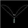 Image 3 : Unheated Oval Emerald 4x3mm Sapphire Diamond Cut 14 k White Gold over 925 Sterling Silver Necklace