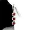 Image 2 : Heated Round Ruby 5mm Cz 14 k White Gold Plated 925 Sterling Silver Earrings