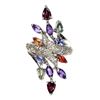 Image 1 : Unheated Pear Rhodolite Amethyst Tanzanite Gems 14 k White Gold over 925 Sterling Silver Ring Size 8