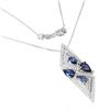 Image 1 : Heated Pear Blue Sapphire Kanchanaburi Cz 14k White Gold Plated 925 Sterling Silver Necklace