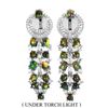 Image 1 : Clarity Enhanced Oval Black Opal 4x3mm Cz 14 k White Gold Plated 925 Sterling Silver Earrings
