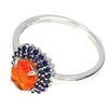Image 3 : Clarity Enhanced Oval Orange Opal 8x6mm Sapphire Diamond Cut 14 K White Gold Plated 925 Sterling Sil