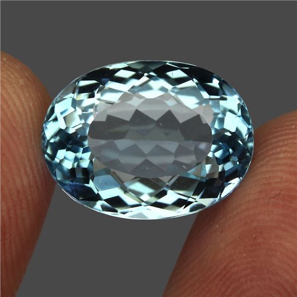 VVS 13.58 Ct 16x12 Mm Oval Cut 100% Natural Top Sky Blue Topaz Brazil