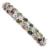 Image 1 : Unheated Pear Tourmaline 5x4mm 14K White Gold Plated 925 Sterling Silver Bangle