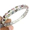 Image 2 : Unheated Pear Tourmaline 5x4mm 14K White Gold Plated 925 Sterling Silver Bangle