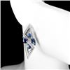 Image 2 : Heated Pear Blue Sapphire Kanchanaburi Cz 14 k White Gold Plated 925 Sterling Silver Earrings