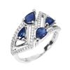 Image 2 : Heated Pear Blue Sapphire Kanchanaburi Cz 14 k White Gold Plated 925 Sterling Silver Ring 6