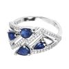 Image 3 : Heated Pear Blue Sapphire Kanchanaburi Cz 14 k White Gold Plated 925 Sterling Silver Ring 6