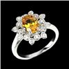 Image 2 : Unheated Oval Citrine 8x6mm Cz 14K White Gold Plate 925 Sterling Silver Ring 7