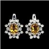 Image 1 : Unheated Oval Citrine 8x6mm Cz 14K White Gold Plate 925 Sterling Silver Earrings